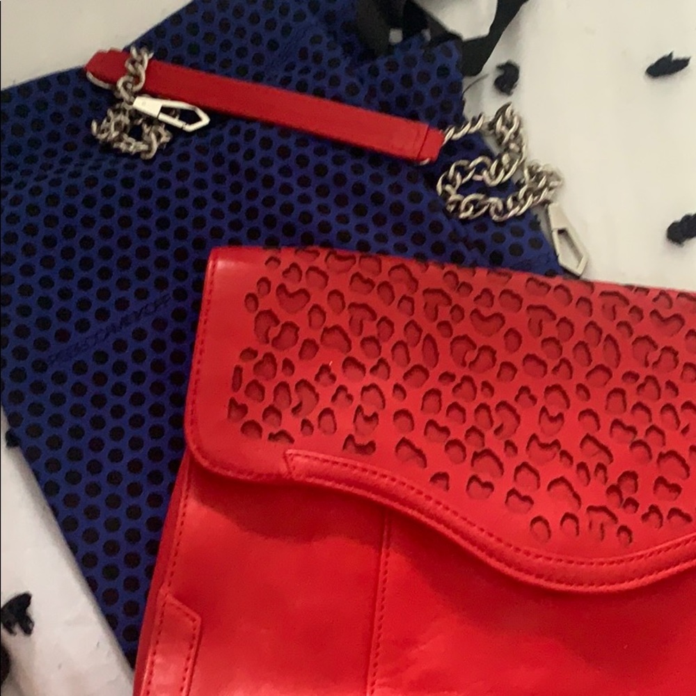 Rebecca Minkoff clutch bag red leopard brand new